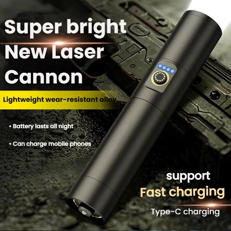Outdoor Usb Power Supply - Strong Light LED Flashlight Type-C Charging