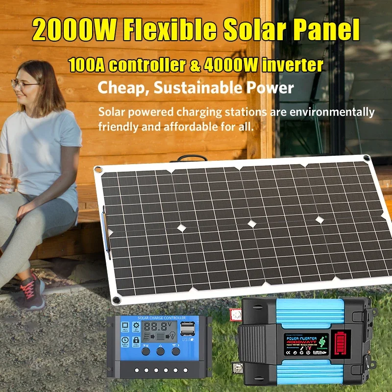 4000W Solar Panel Kit 12V To 1 - огляд і ціна Outdoor Power Inverter